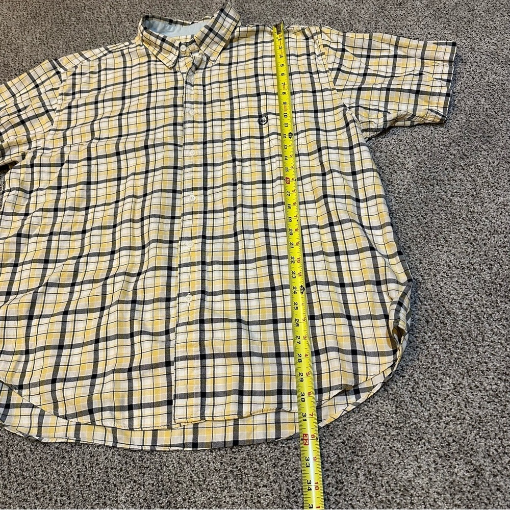 CHAPS RALPH LAUREN XXL Yelliw Navy Plaid Woven Camp Shirt Button Down R $55 - Picture 12 of 12